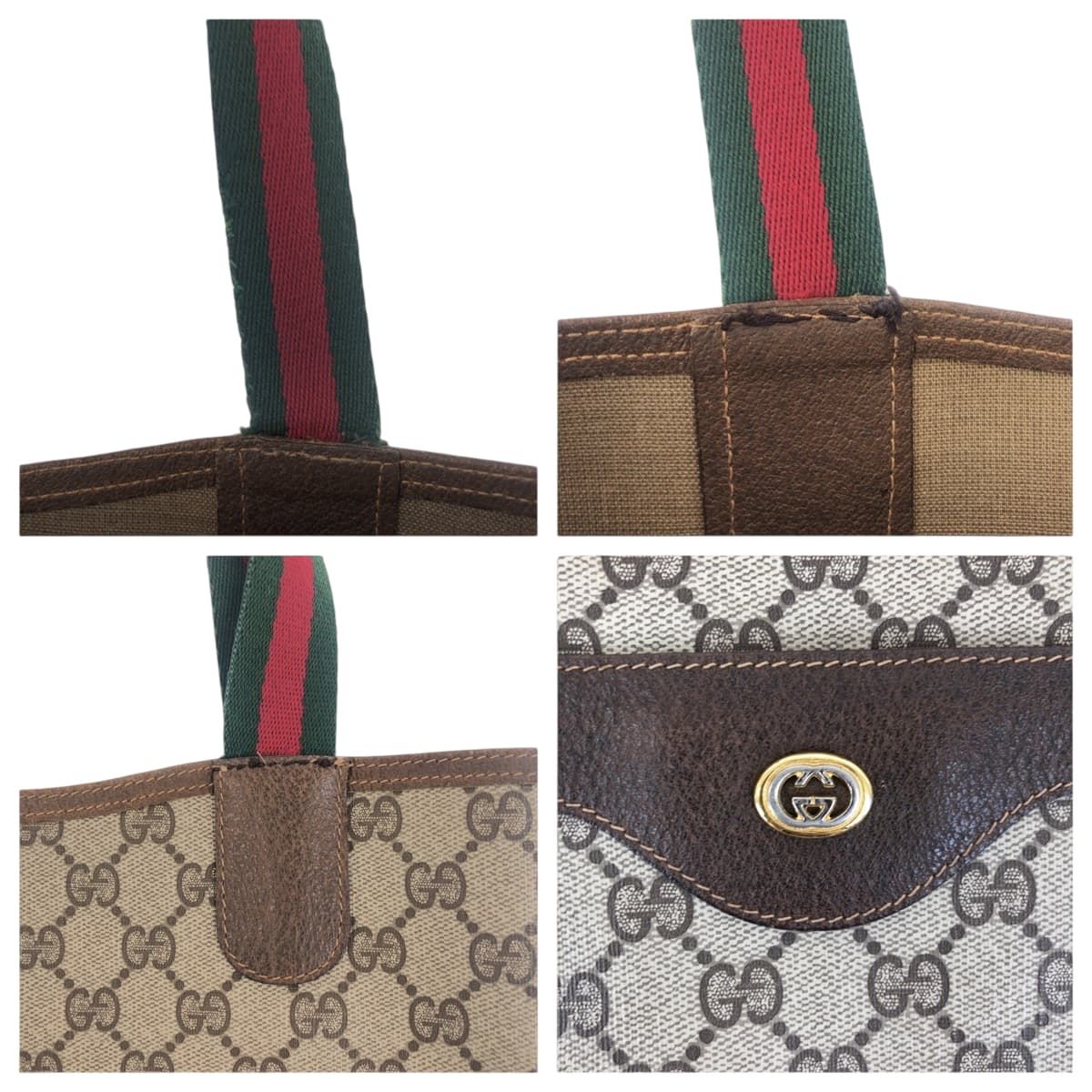 オールドグッチ　トートバッグ　GGキャンバス　リボン　シェリーライン　ベージュ 1円〜）GUCCI オールドグッチ トートバッグ GGスプリーム