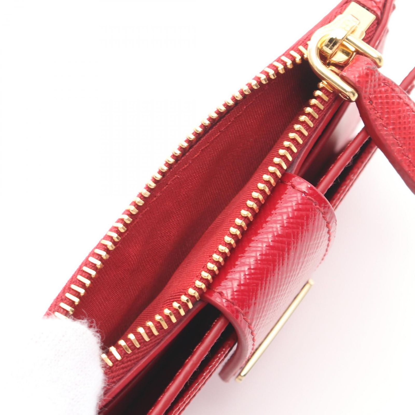 ほぼ未使用 PRADA プラダ ポーチ 1NA011 TESSUTO ROSSO レッド 赤系