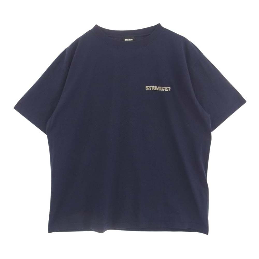 ストレイト STRAIIIGHT ROLL UP SS TEE ロゴ刺繍 半袖 Tシャツ ネイビー系 XXL【中古】 - メルカリ