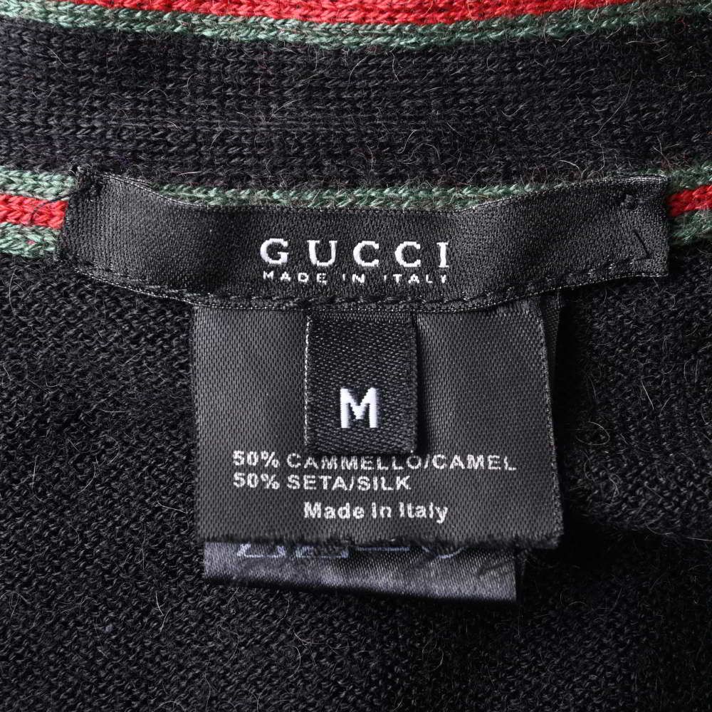 GUCCI グッチ 国内正規 147015 キャメル シルク ニットカーディガン M - メルカリ