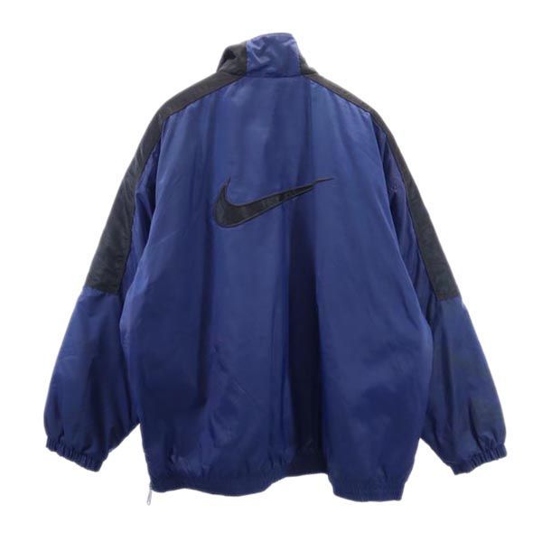 ナイキ 90s 00s オールド 白タグ 中綿入り ナイロンジャケット L 黒系 NIKE フード コート メンズ   【221205】詳細説明文