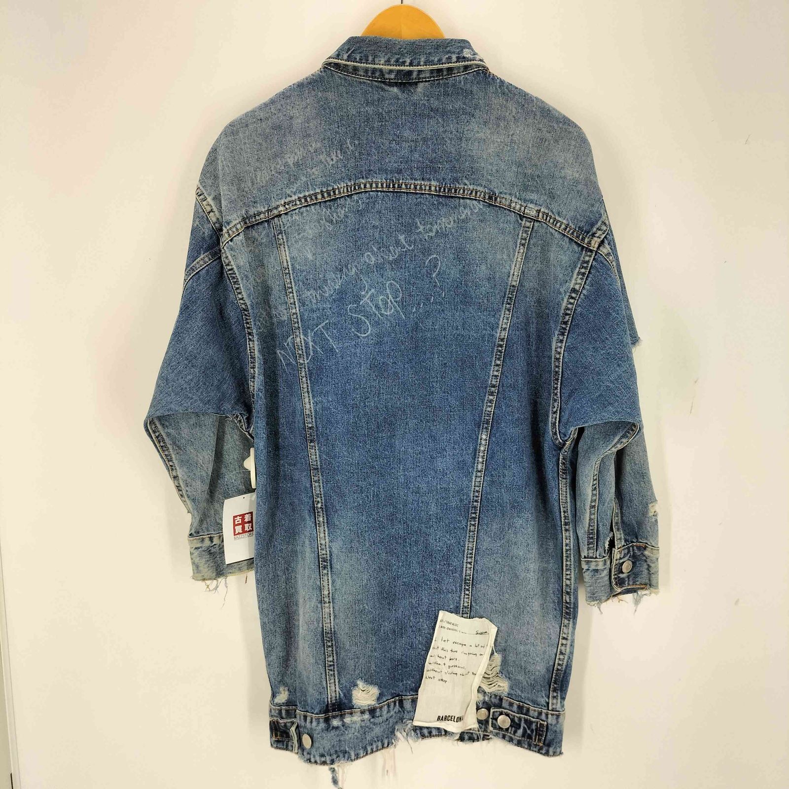 ザラ ZARA ダメージ加工 デニムロングジャケット レディース M - メルカリ