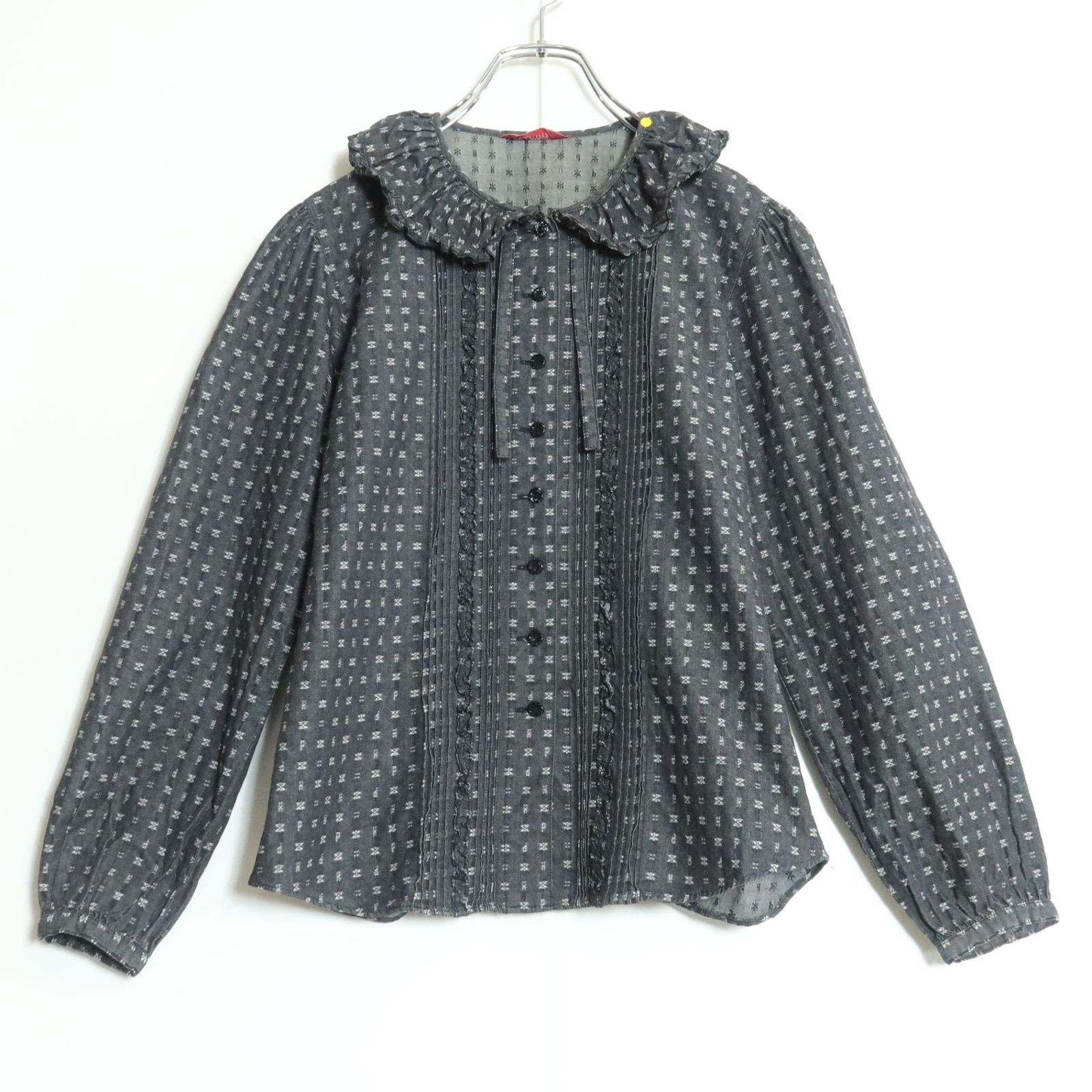 ピンクハウス☆総刺繍デザイン長袖ブラウス ピンタック使い 可愛い 