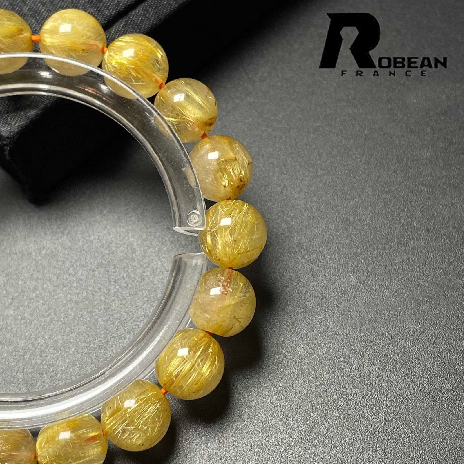 10 OFFクーポン配布中 EU製 定価15万円 ROBEAN ! 満針ルチルクォーツ ブレスレット パワーストーン 天然石 金運 お守り プレゼント2 9.8-10.3mm M1009645 WWW_SHINETEETH_COM