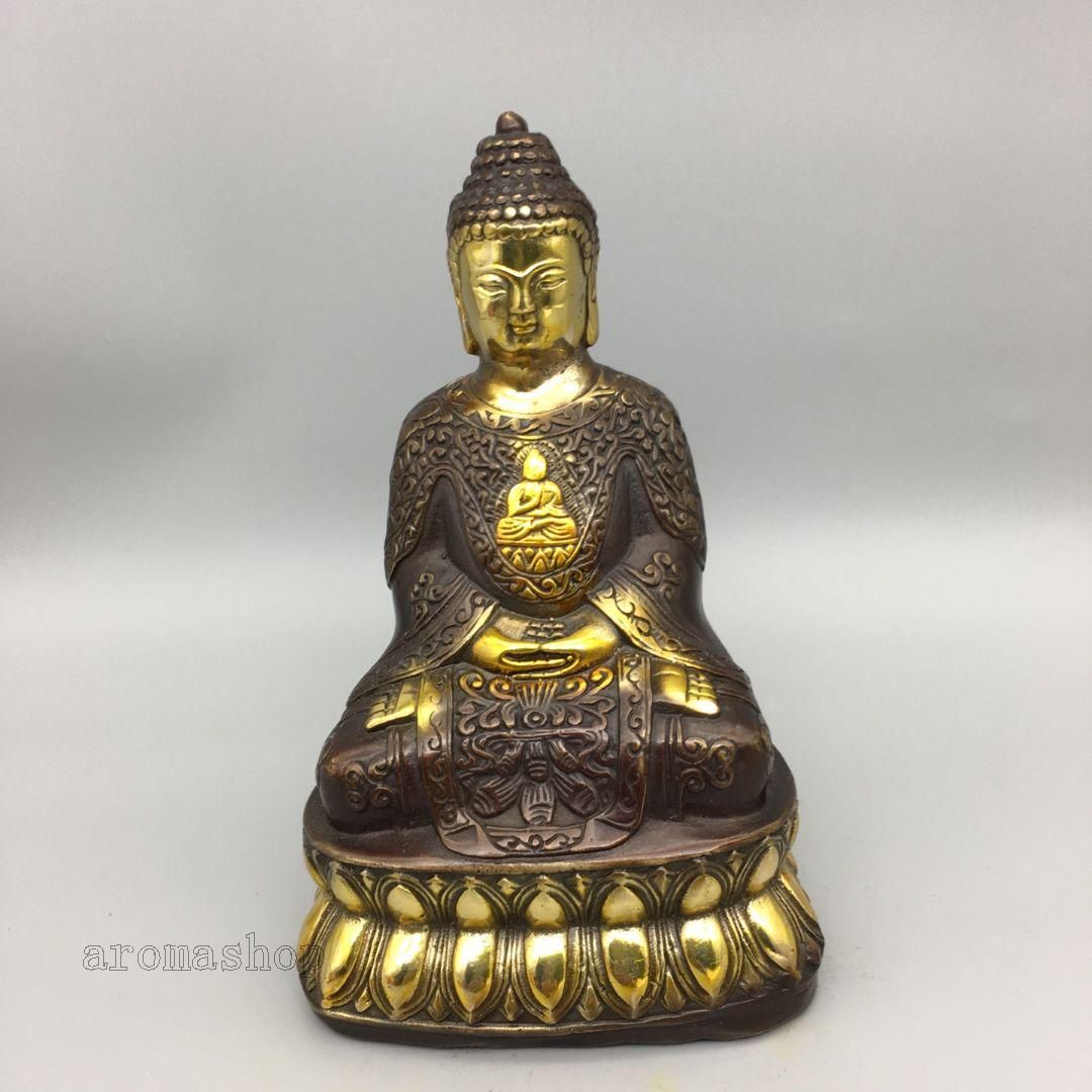仏教美術 鎏金阿弥陀仏駅像 釈迦牟尼仏像 家内仏堂 供仏 置物 かわいい～！」 鎏金阿弥陀仏駅像 仏教美術 釈迦牟尼仏像 工芸品