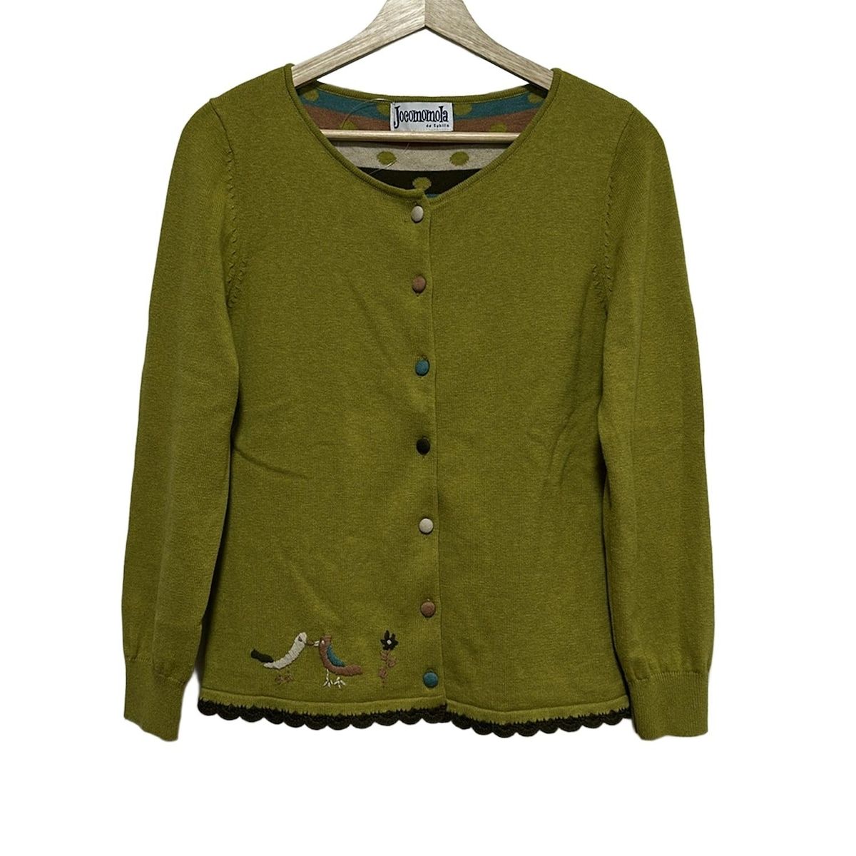 ホコモモラ JOCOMOMOLA ライトグリーン×マルチ レディース シャツワンピ ワンピース Jocomomola de Sybilla ホコモモラ ニット イエロー 中古JOCOMOMOLA