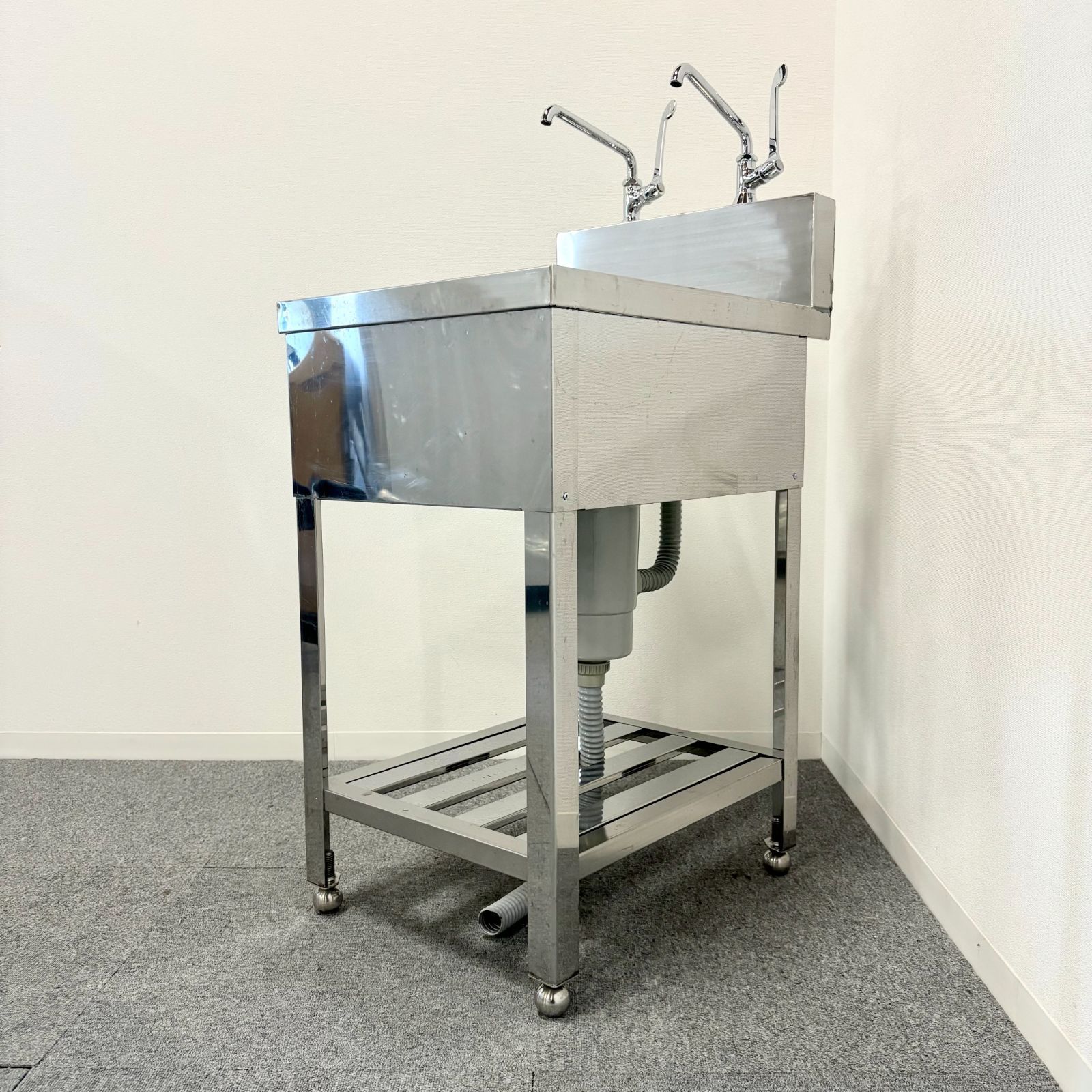 1槽シンク/幅450mm×奥行600mm×高さ800mm/業務用/厨房機器/流し台