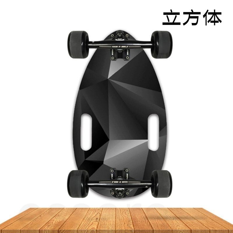 スケートボード 初心者向け ミニスケボー 7PLY カナダのカエデ材スケボー 7.25インチ 大人 移動手段 若者 子供用 立方体 ブラック