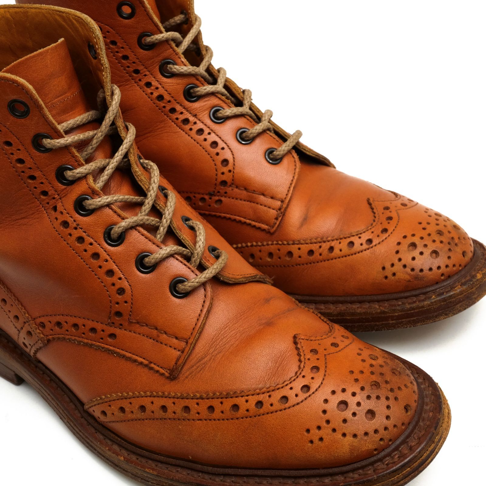 トリッカーズ／Tricker's レースアップブーツ シューズ 靴 メンズ 男性 男性用レザー 革 本革 ブラウン 茶  M2508 MALTON モールトン Brogue Boots ダブルソール カントリーブーツ ウイングチップ 定番 グッドイヤーウェルト製法靴/シューズ