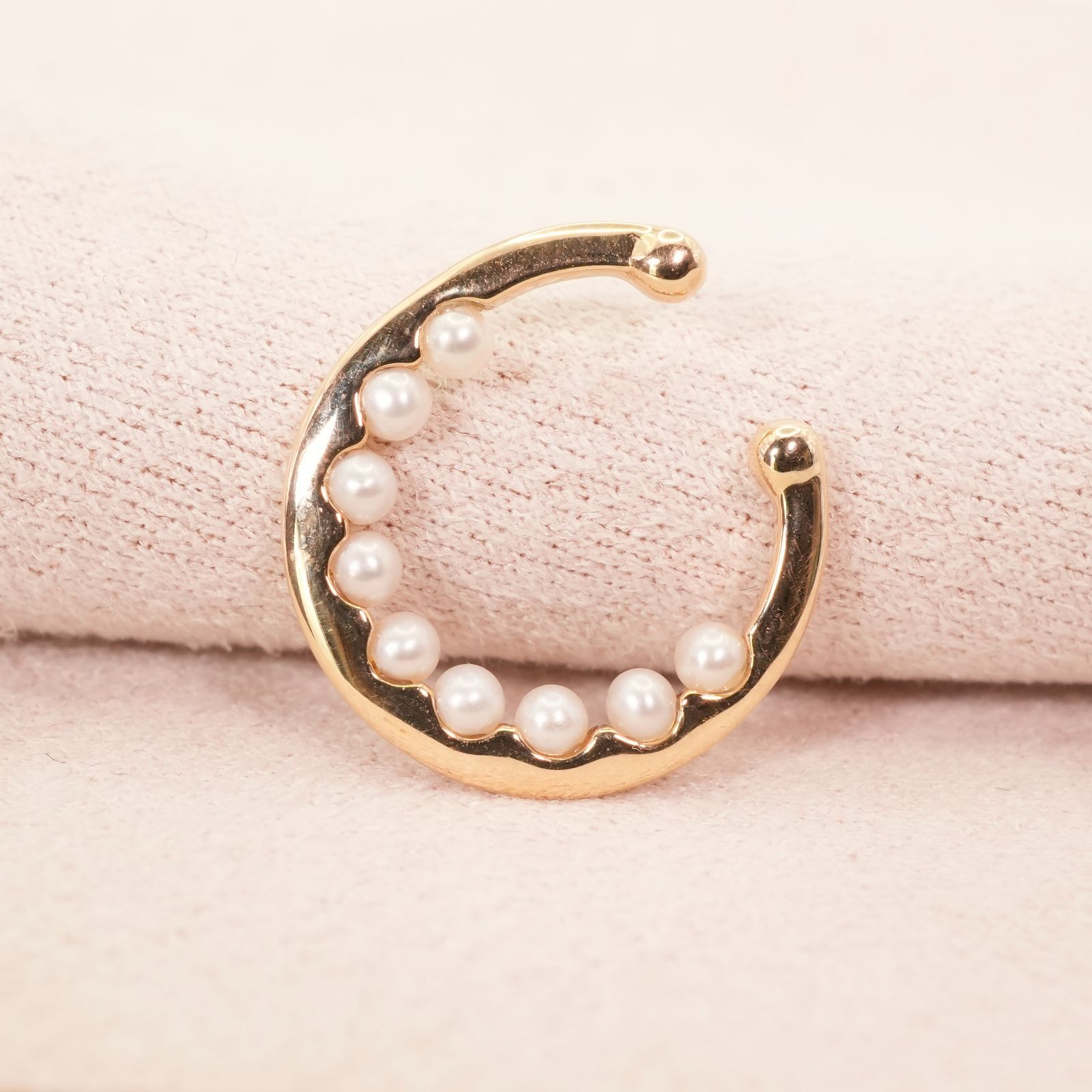 ヒロタカ 淡水パール イヤーカフ フープ K 10 25 880 S