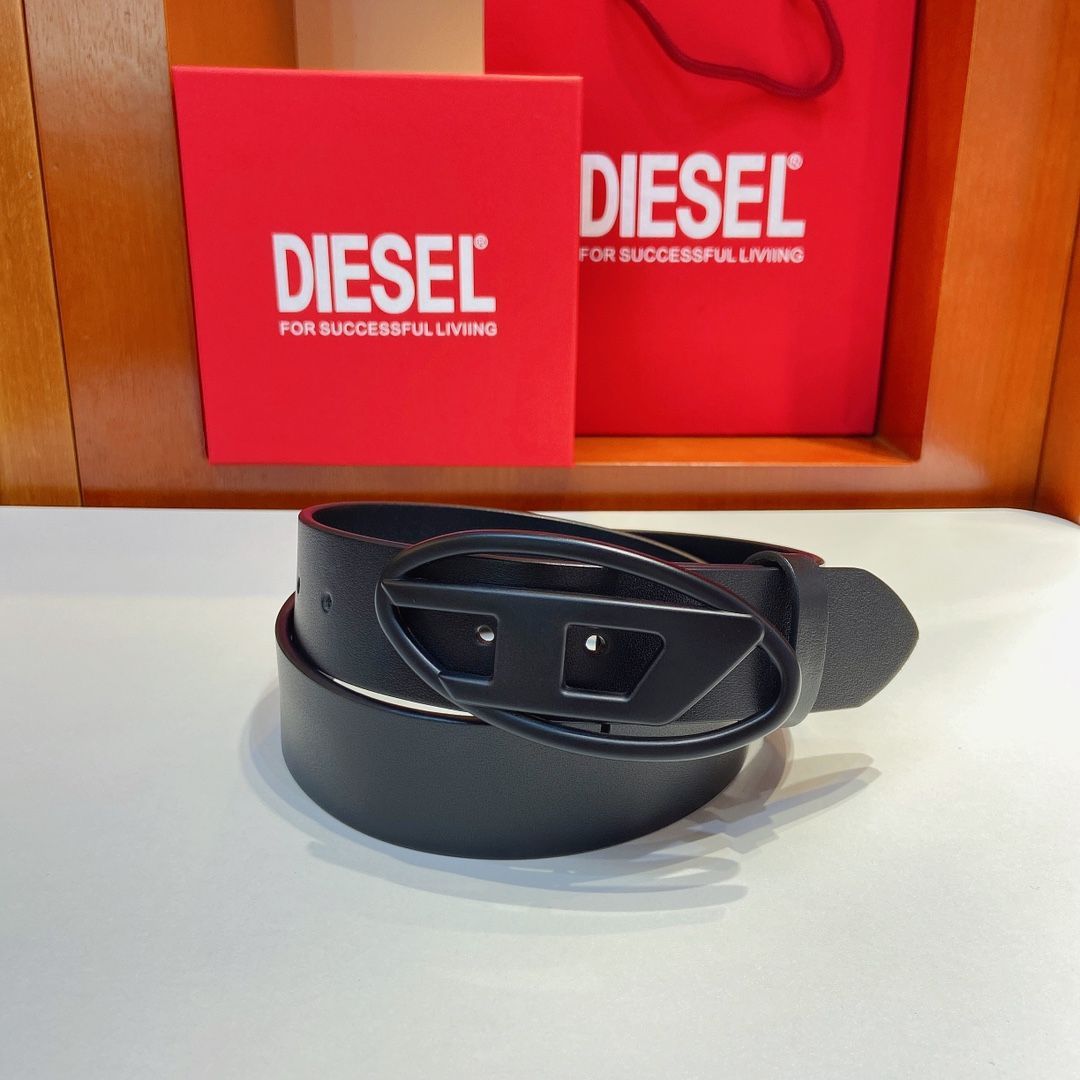 DIESEL 75size 本革ベルト ディーゼル Dロゴ