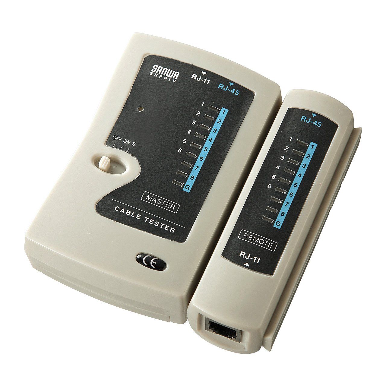 サンワサプライ LANケーブルテスター 結線・断線チェック RJ45コネクタ付きUTP・STPケーブル/RJ-11コネクタモジュラーケーブル対応 LAN-TST3Z 