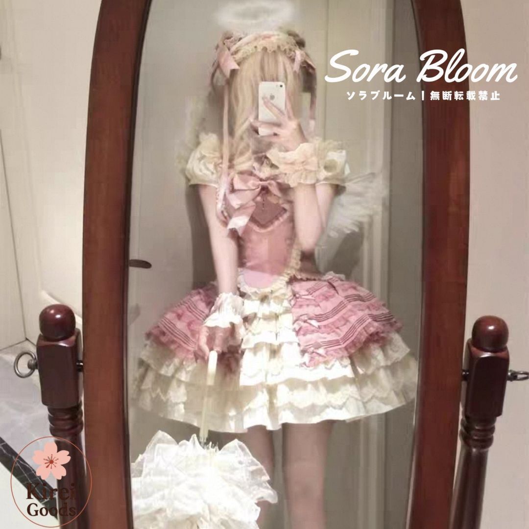 新品未使用 レディース ロリータ 魔法少女風ワンピース 3点