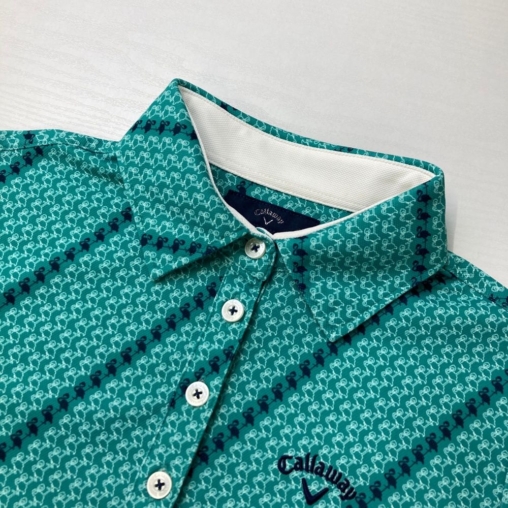 サイズ：S CALLAWAY キャロウェイ 半袖ポロシャツ フラミンゴ柄