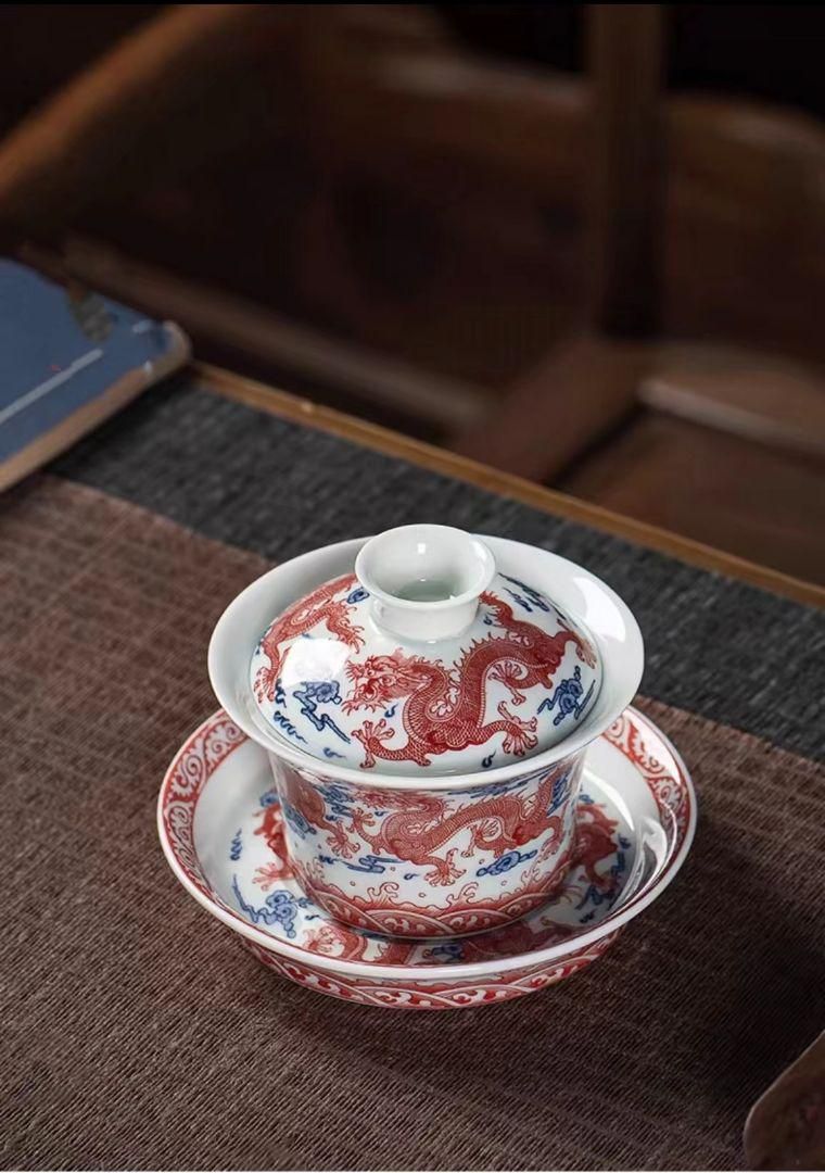 中国茶器 景徳鎮 九龍馬蹄三才蓋碗 茶杯 新品未使用 中国茶器 景徳鎮 九龍馬蹄三才蓋碗 茶杯 新品未使用 - メルカリ