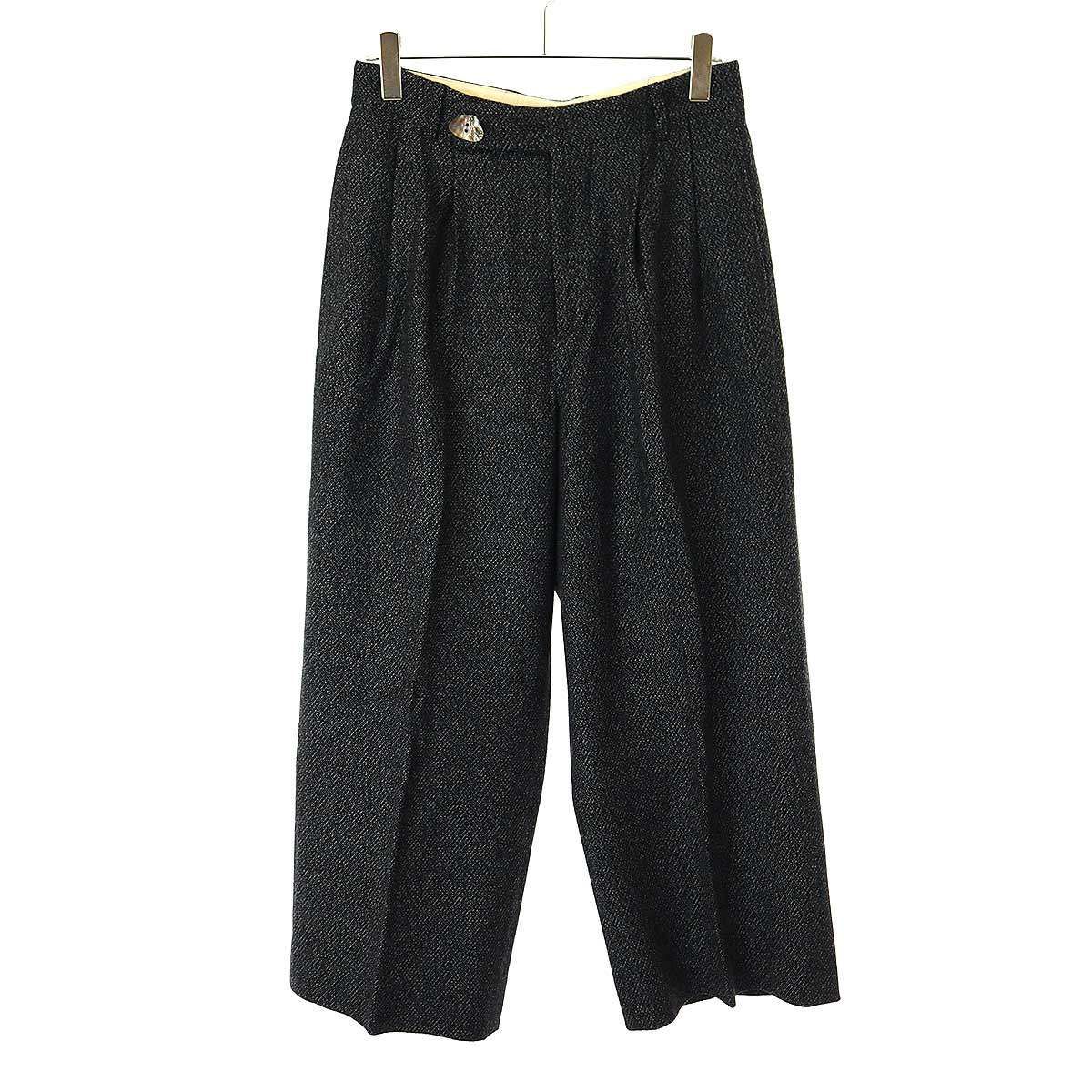 MASU エムエーエスユー 20AW MELANGE TWEED WIDE TROUSERS ワイドトラウザーパンツ MNFW-PT0202 グレー 46