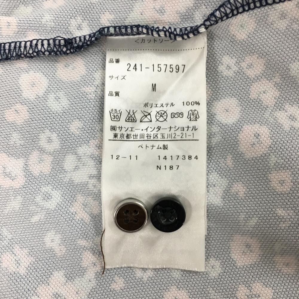 超美品】キャロウェイ 半袖ポロシャツ ネイビー×ピンク 花柄