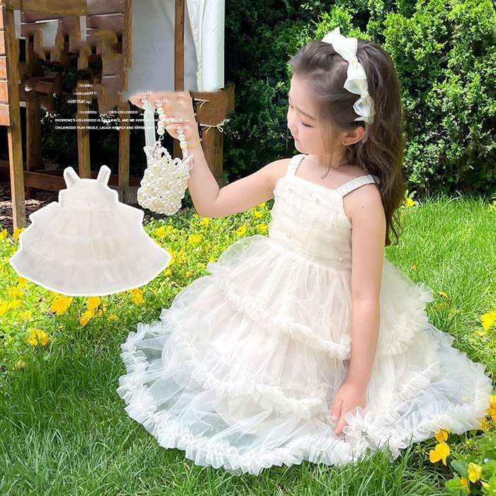 子供服 ワンピース ドレス 姫服 キッズ 女児 小学生 キッズ 可愛い  おしゃれ カジュアル キャミワンピ  発表会 結婚式 音楽会 演奏会  90cm 100 子供服 女の子 チュール ワンピース