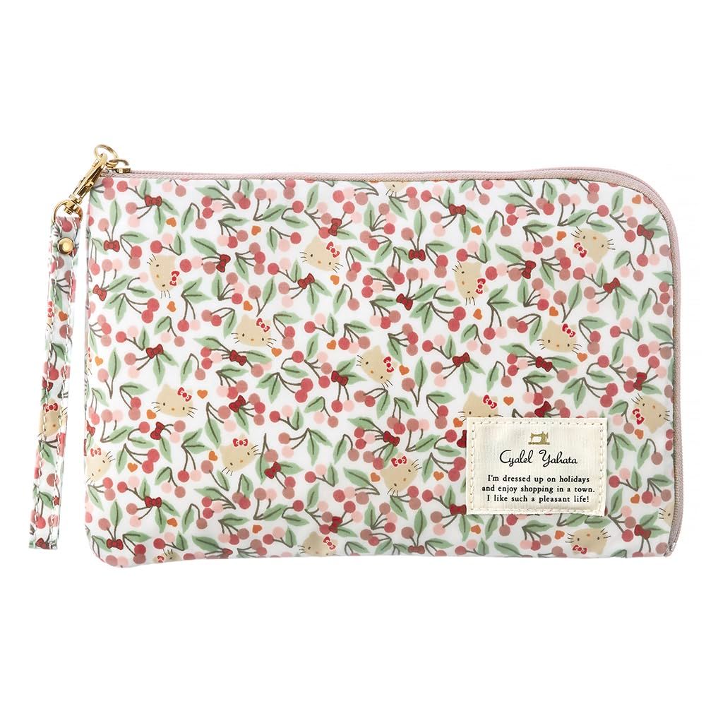 Cyalel Yahata 母子手帳ケース サンリオキャラクターズ マルチケース お薬手帳ケース パスポートケース 通帳ケース 手帳ケース 診察券入れ レディース ハローキティ チェリーズアンドボウズ ピンク