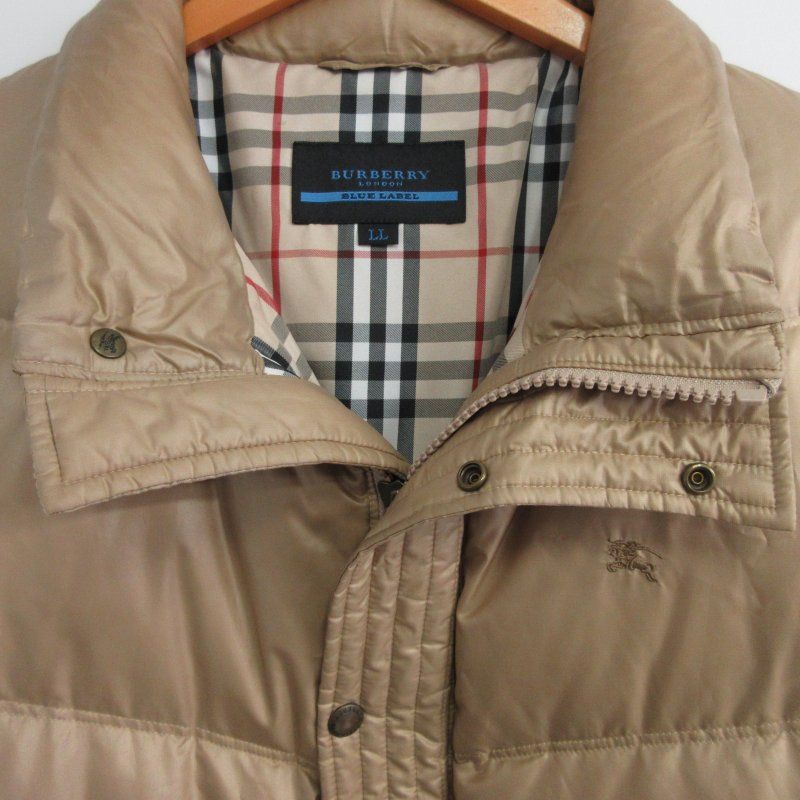 バーバリー ブルーレーベル ノバチェック ダウン ジャケット ベージュ
