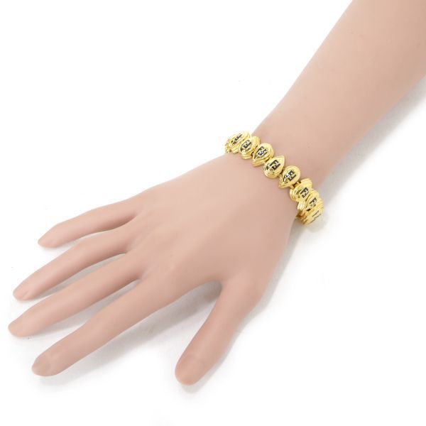 Fendi ゴールドチェーンブレスレット FENDI】FFロゴ☆チェーンブレスレット☆パラジウム＆ゴールド