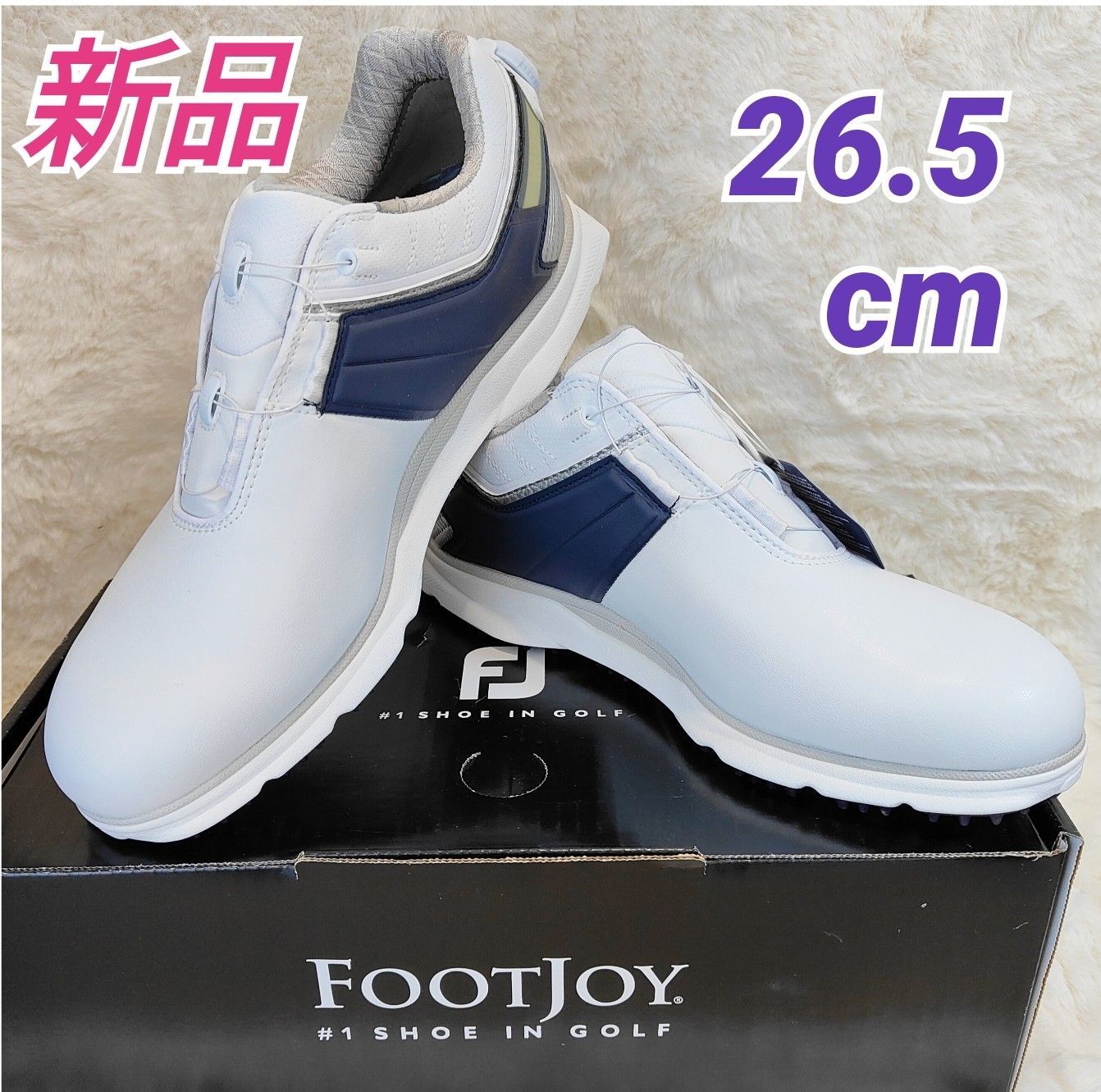 【新品】FOOTJOY フットジョイ ゴルフシューズメンズPRO/SL CARBON BOAプロ エスエル カーボン ボア ホワイト/ネイビー