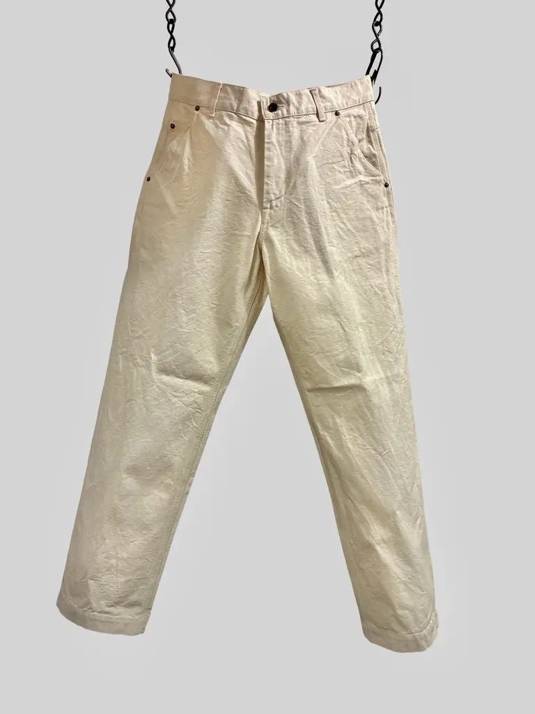 FOB FACTORY F0530 コットン ダック ワークパンツ エクリュ キナリ FOBファクトリー 3 L サイズ