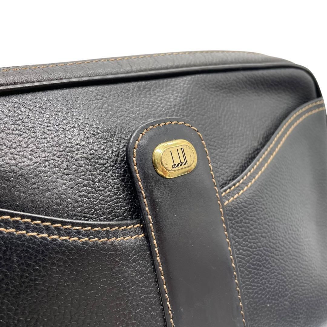 美品 Dunhill ゴールド金具 レザー クラッチバッグ ブラック