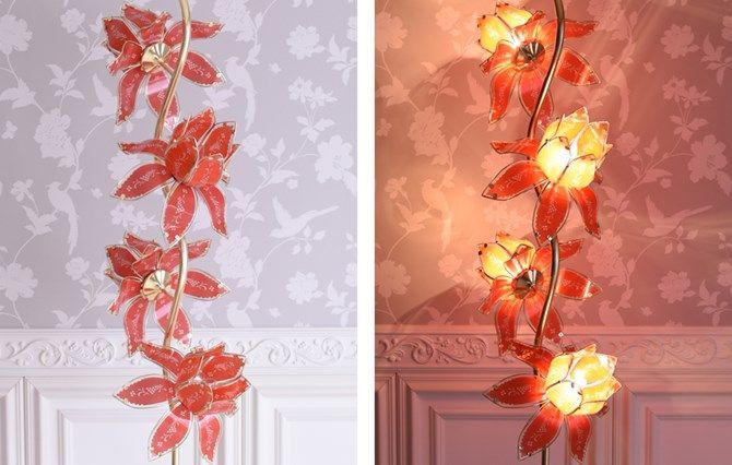 新品】 ロータス フロアランプ スタンドランプ ゴールド ピンク