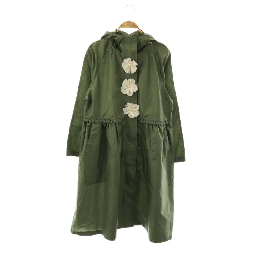 チェスティ Chesty コサージュ レインコート フード ロング F カーキ AT OS
