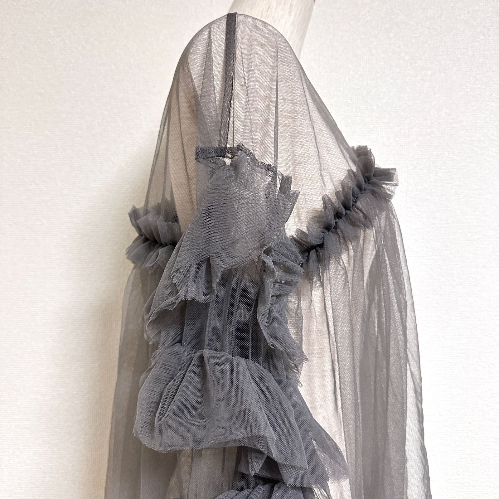 andresd decorative tulle tops チャコール ANDRESD / decorative