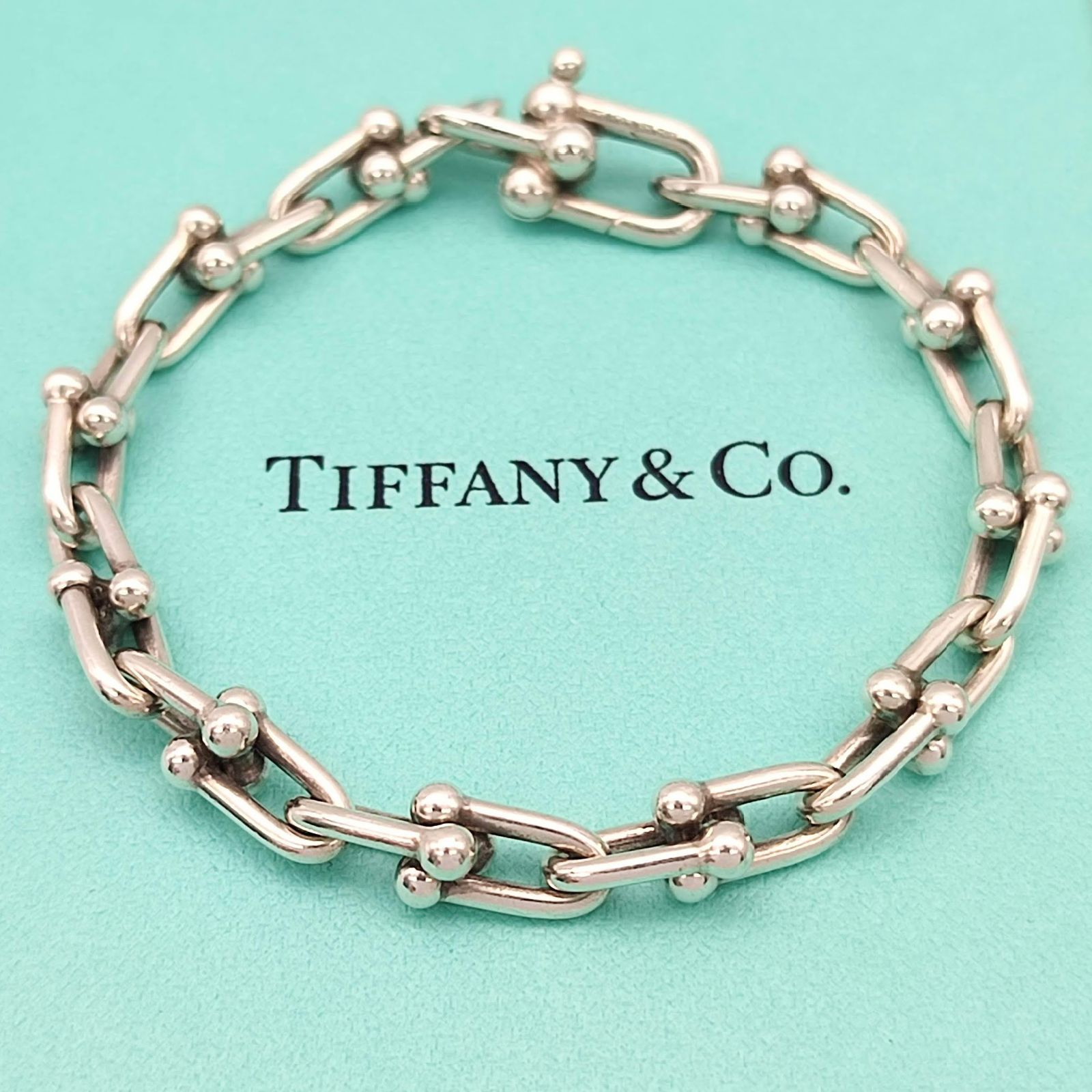 【美品】Tiffanyティファニーハードウェアスモールリンクブレスレットシルバー925