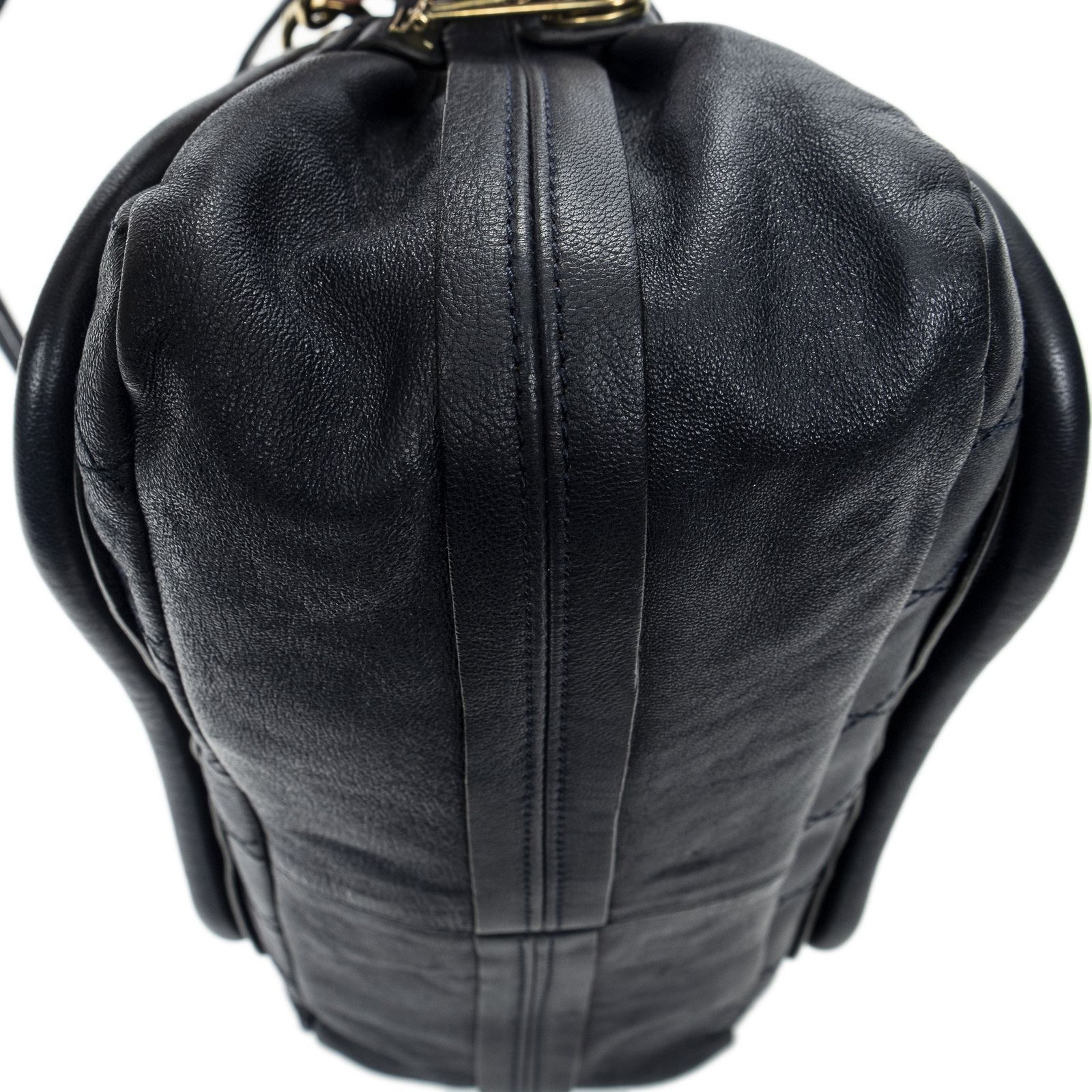 CHLOE クロエミディアムパラティネイビーマトラッセカーフスキンA