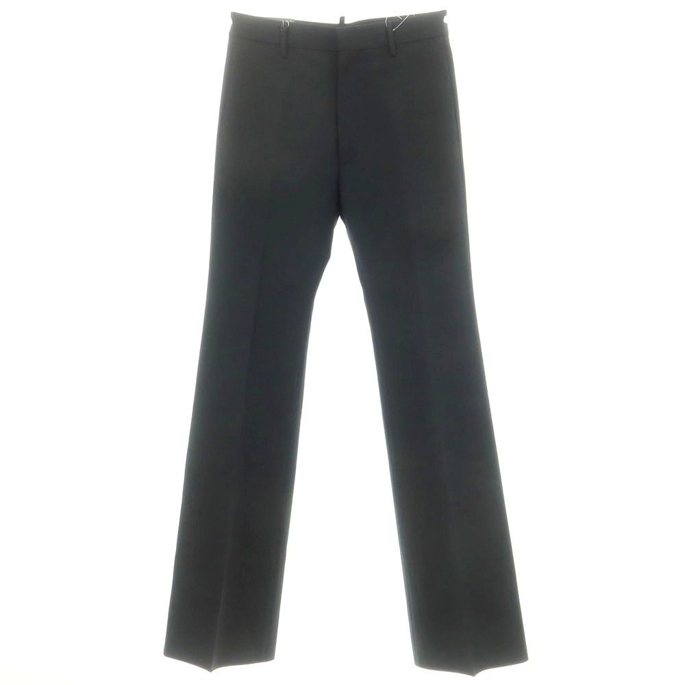 【新品】ディースクエアード DSQUARED2 ストレッチ ウール セミフレア カジュアルスラックスパンツ ブラック【サイズ46】【メンズ】 新品】ディースクエアード DSQUARED2 ストレッチ ウール セミフレア