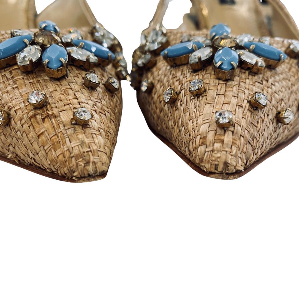 美品 DOLCE&GABBANA ドルチェ&ガッバーナ フラワービジュー装飾  