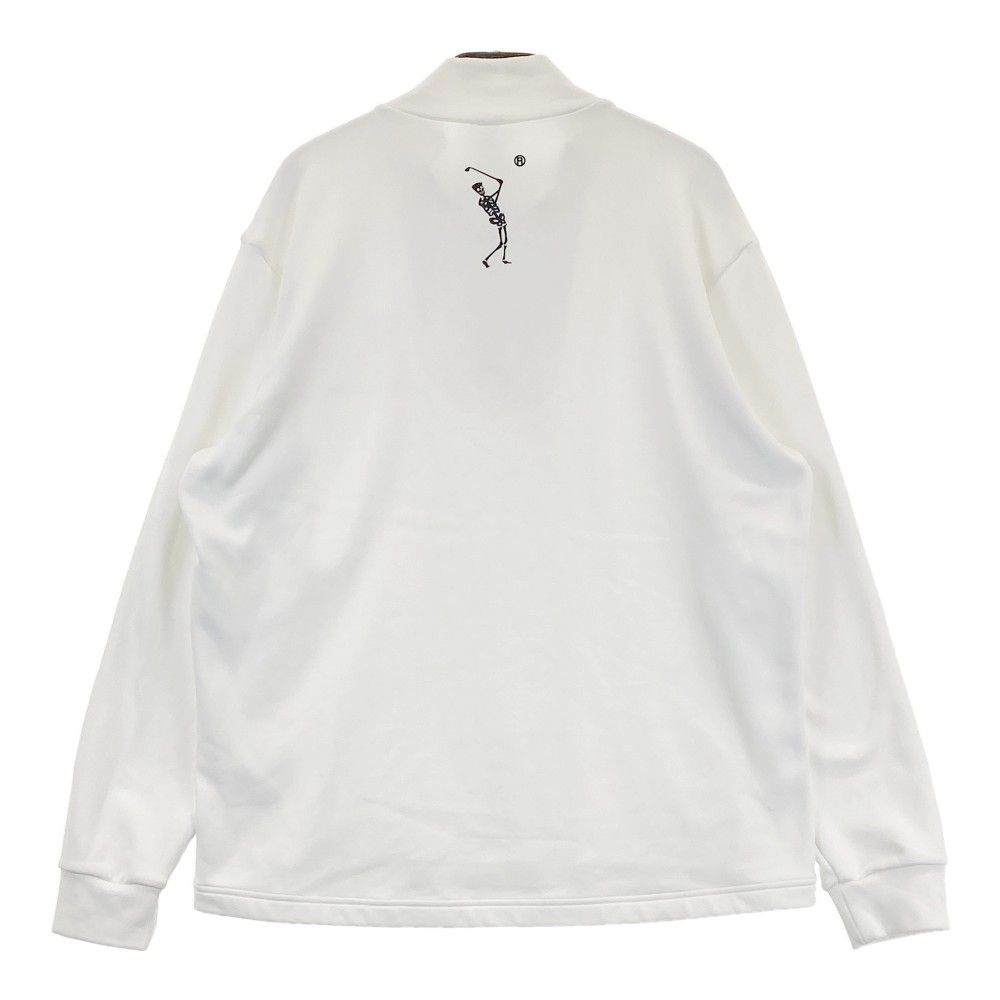 サイズ：50 MARK&amp;LONA マークアンドロナ  ハーフジップ裏起毛Tシャツ  ホワイト系 [240101442867] ゴルフウェア メンズ ストスト MARK&LONA マークアンドロナ ハーフジップ裏起毛Tシャツ