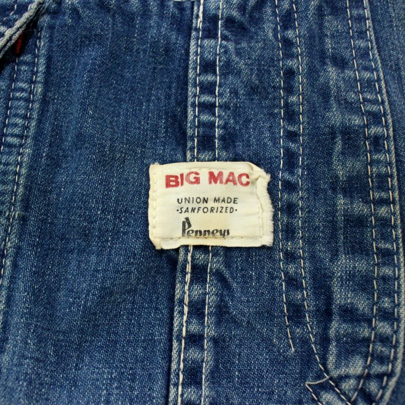 60s vintage BIGMAC ローバック デニム オーバーオール メンズ Sサイズ