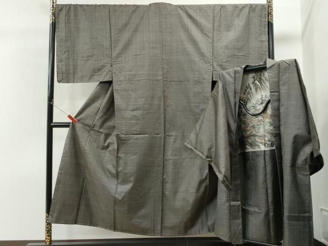 平和屋着物●男性　本場大島紬　アンサンブル・長襦袢セット　80亀甲　総詰め　正絹　逸品　CABB4048yc 平和屋着物○男性 本場大島紬 アンサンブル 100亀甲 総詰め キング