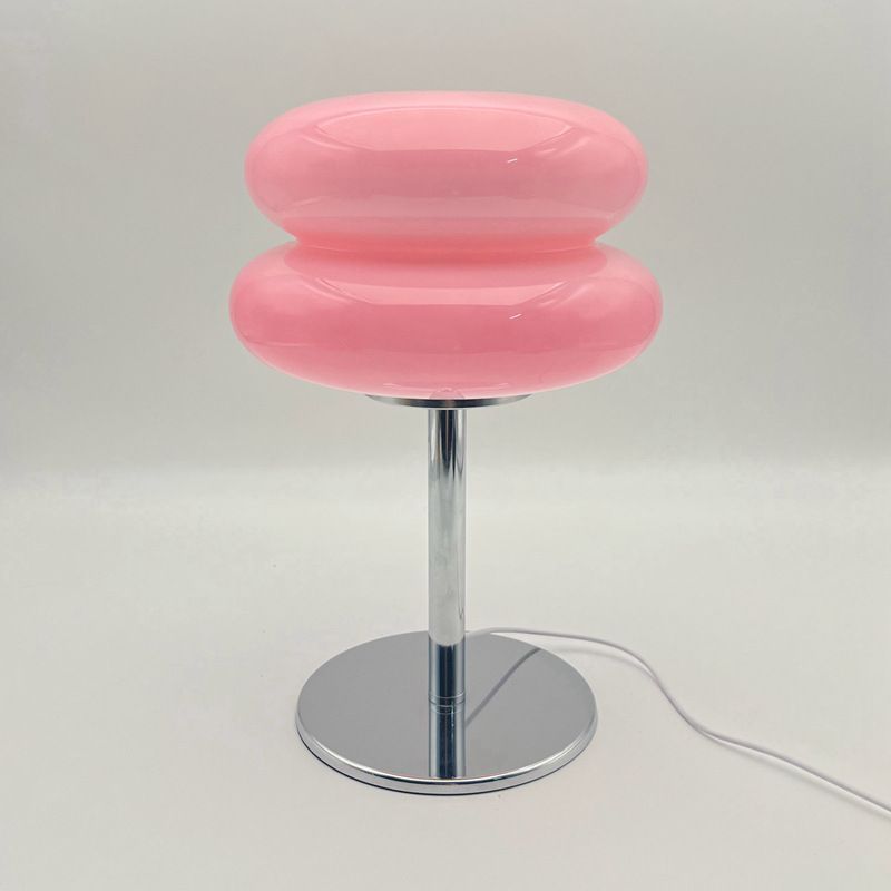 エッグタルト マカロン テーブルランプ ガラス 照明 ライト 中世 小型 ナイトランプ 寝室 ベッドサイド リビング 装飾 USB LED おしゃれ かわいい ピンク