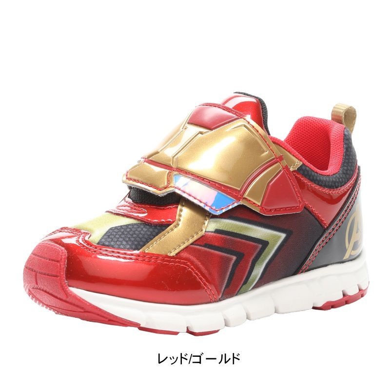  MARVEL マーベル スパイダーマン アイアンマン ブラックパンサー 子供靴 キッズ スニーカー moonstar ムーンスター 黒 抗菌防臭 tmmvl013 レッド/ゴールド 15.0cm スニーカー