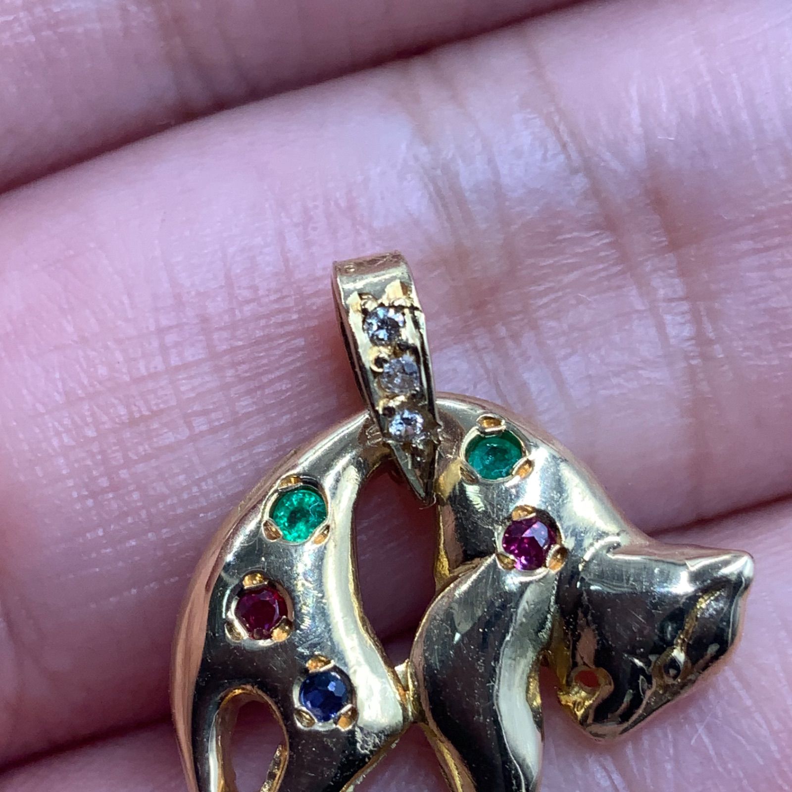 パンサー ゴールドペンダント k18 ダイヤ 最終値下げ K18 ダイヤ0.30ct