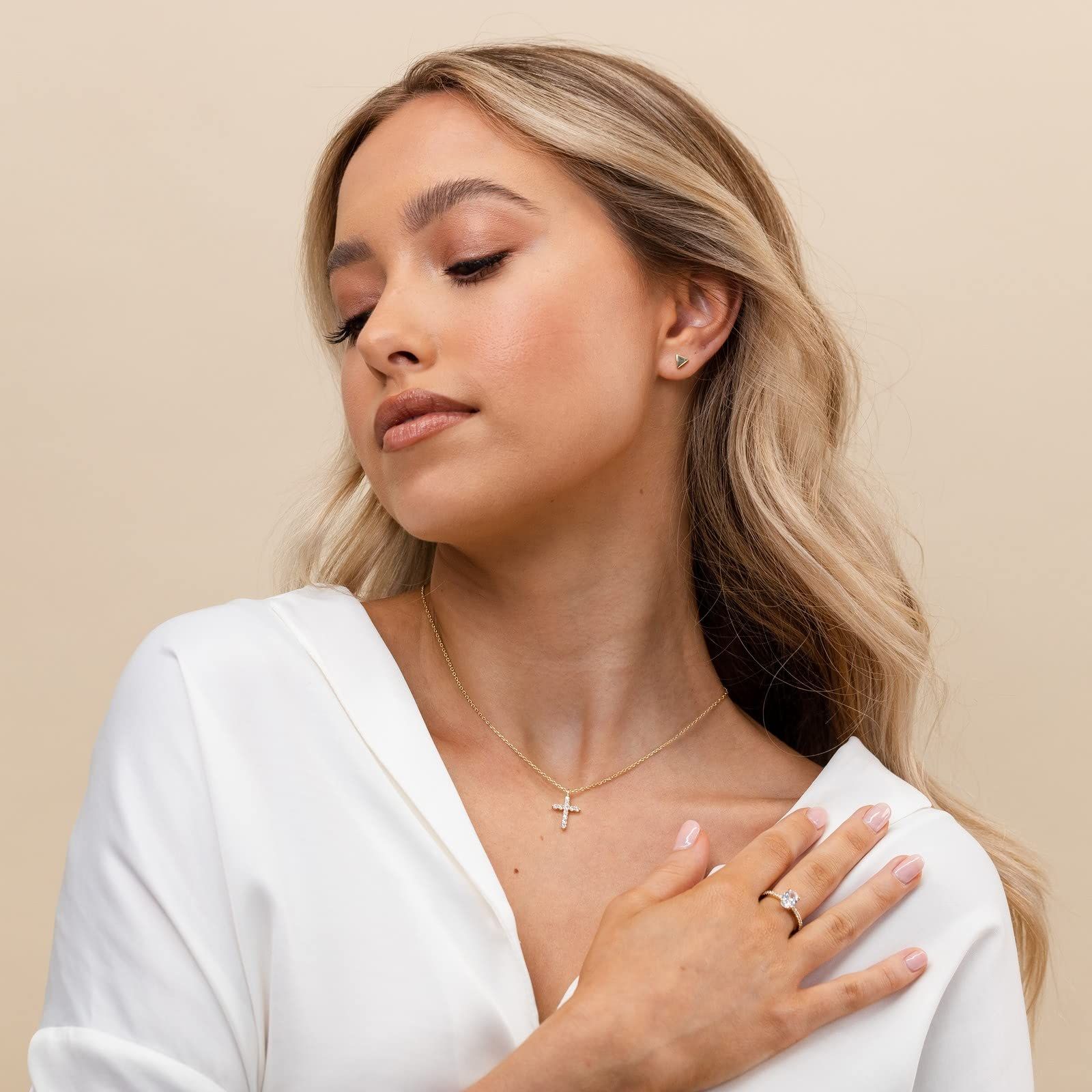 PAVOI 14Kゴールドメッキ キュービックジルコニア ソリティアダイヤモンドブレスレット ブライズメイドブレスレット レディース ゴールドブレスレット 8 inch | PAVOI 14Kゴールドメッキリング オーバルキュービック