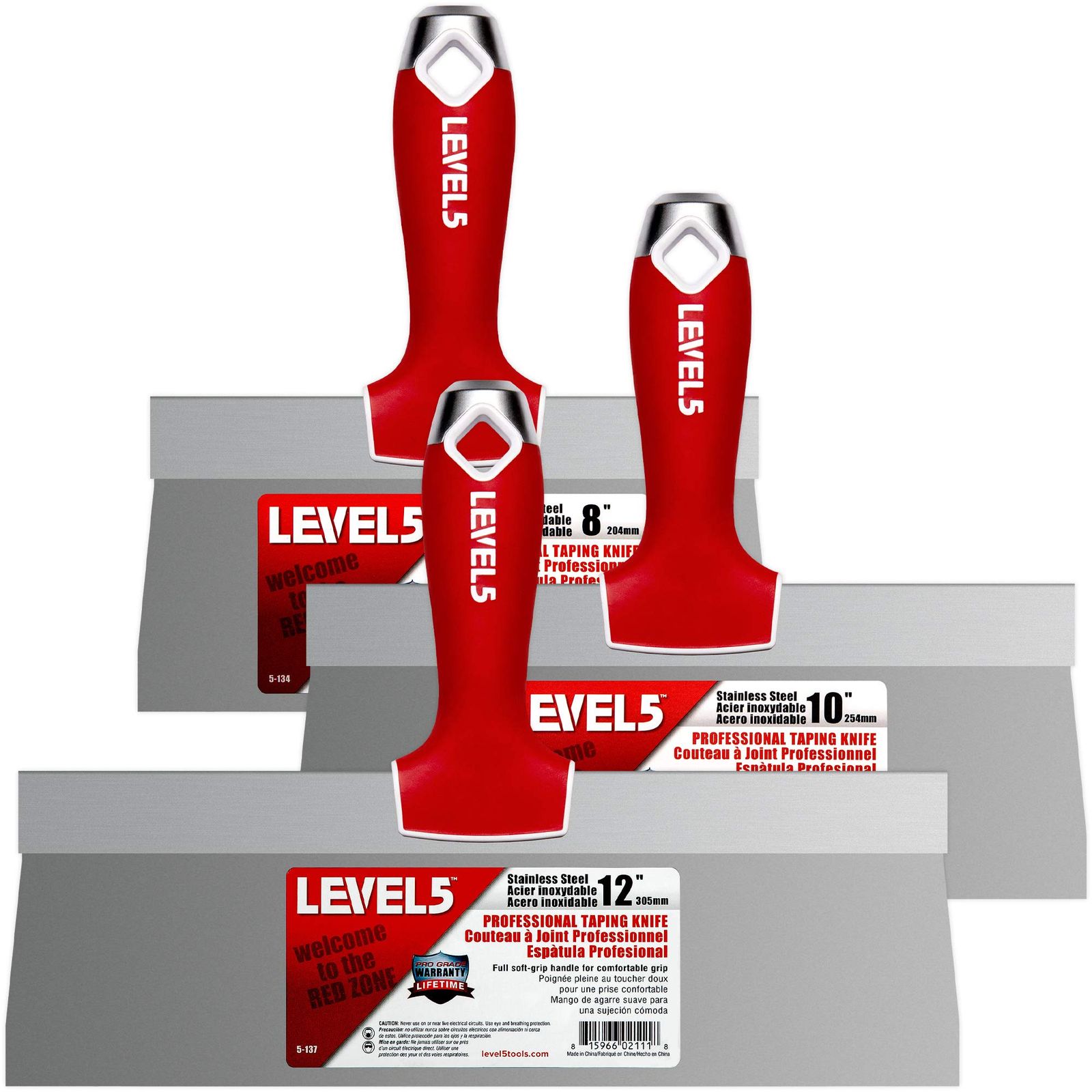 LEVEL5 ステンレス鋼 テーピング ナイフ 3本 セット ソフト グリップ ハンドル付き 5-619