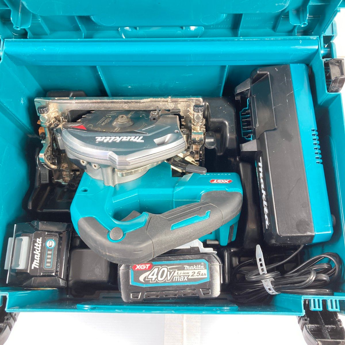 ＊＊MAKITA マキタ 40Vmax 充電式マルノコ 充電器 充電池2個 ケース付 PSEマークあり HS006GRDX ブルー