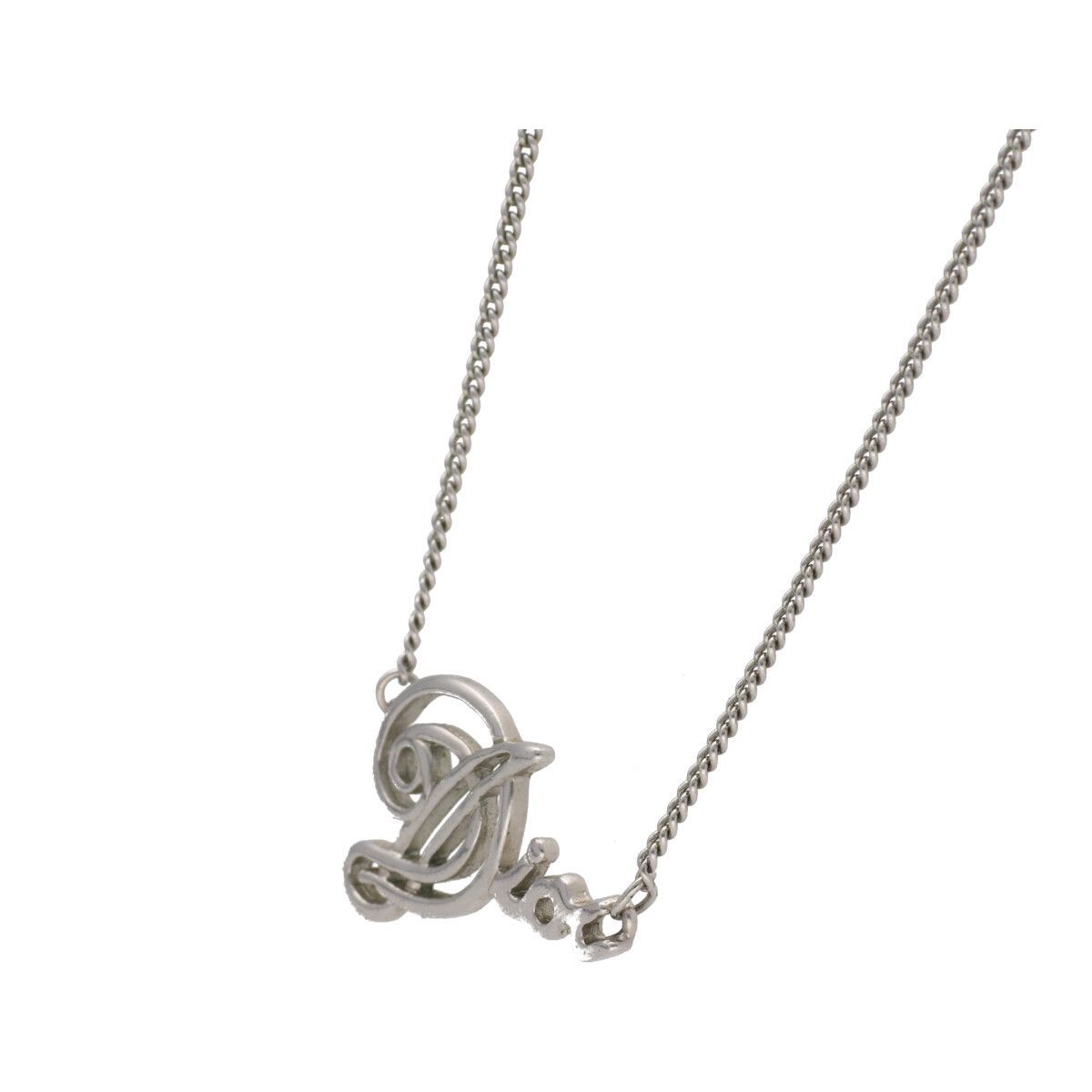 中古】 Dior ディオール ロゴ チェーンネックレス シルバー