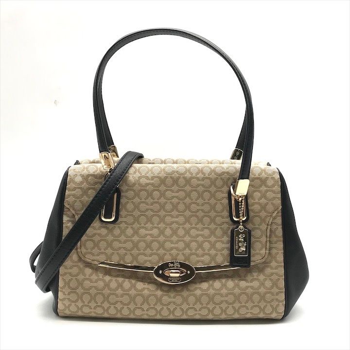 美品 COACH コーチ マディソン オプアート 2WAY ハンド ショルダー 