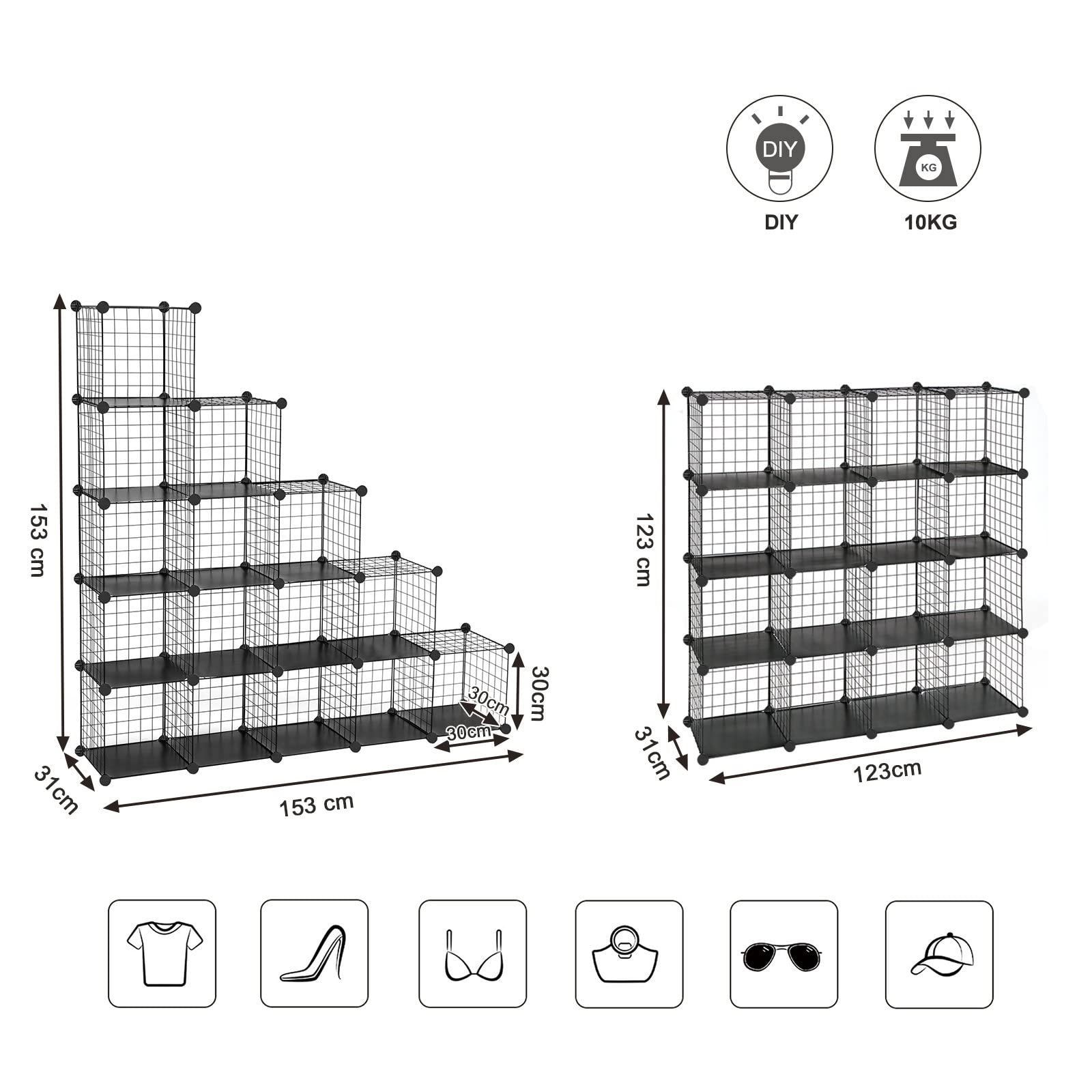SONGMICS メタルラック ワイヤー収納ラック 整理棚 ワイヤーボックス