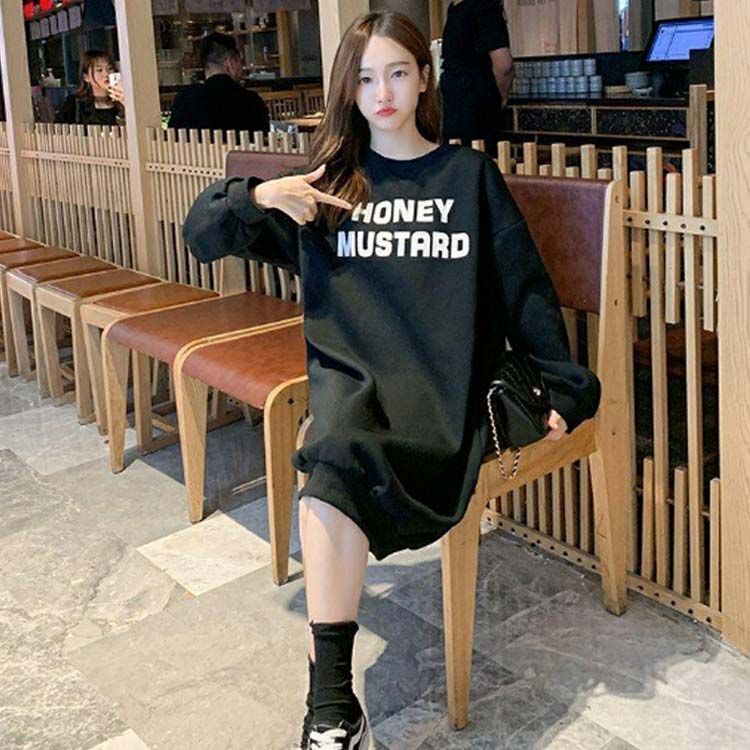 レディース プルオーバー トレーナー ルームウエア ルームウェア ルームワンピース 春 ロング丈 裏起毛 カジュアル 体型カバー パジャマ 長袖 英字ロゴ 部屋着 プリント 秋冬 グレー cjfj 142618