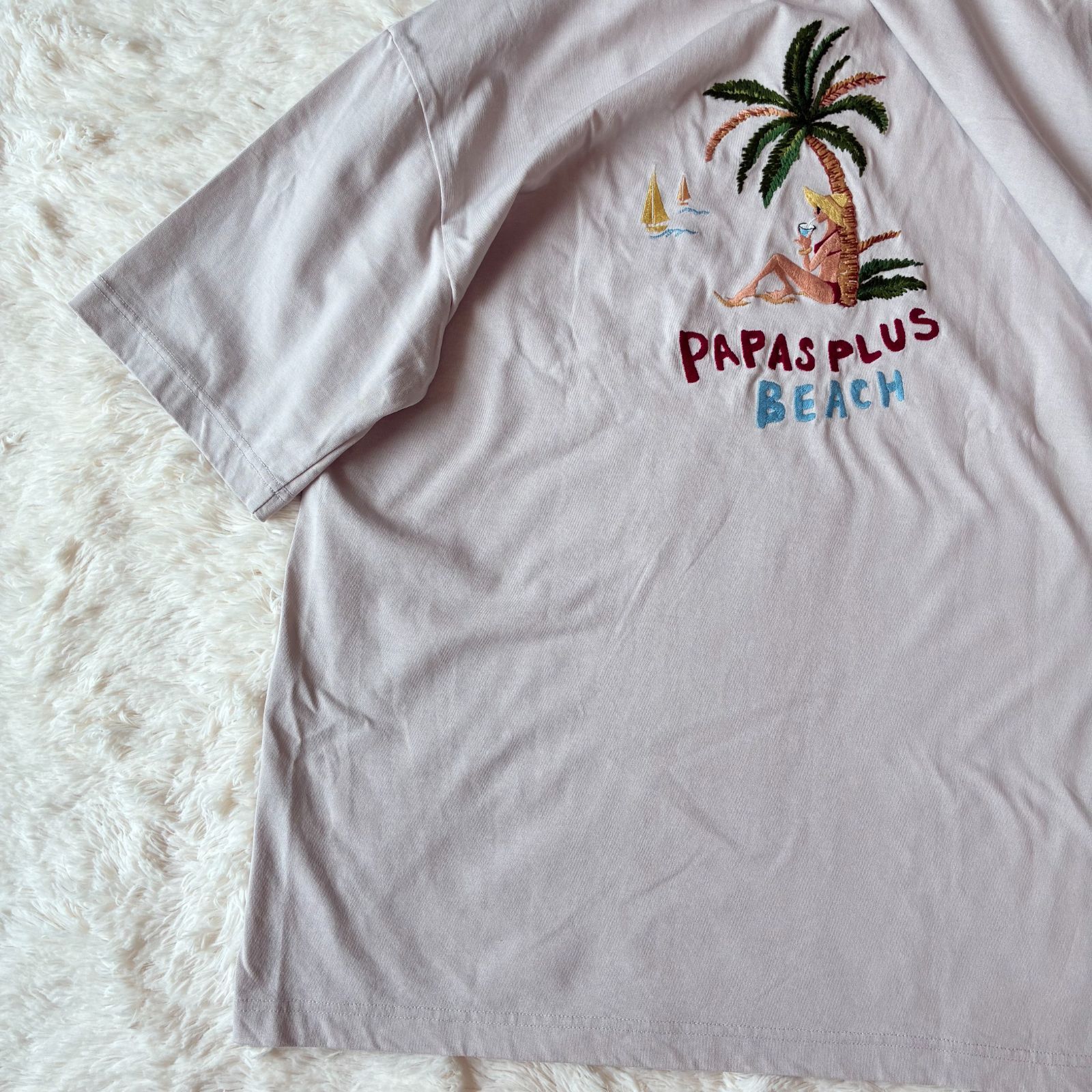 極美品 PAPAS パパス フレンチリネン ロゴ刺繍 総柄 シャツ 48 極美品 PAPAS パパス フレンチリネン ロゴ刺繍 総柄 シャツ 48