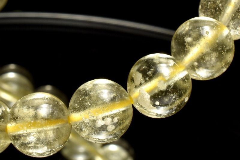 １点物 AAA クリストバライト内包 リビアングラス 8.5mm ブレスレット パワーストーン 天然石 _MB269